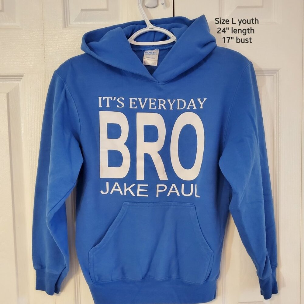 Jake Paul Its Everyday Bro Hooded Sweatshirt Youth Large Hoodie Blue